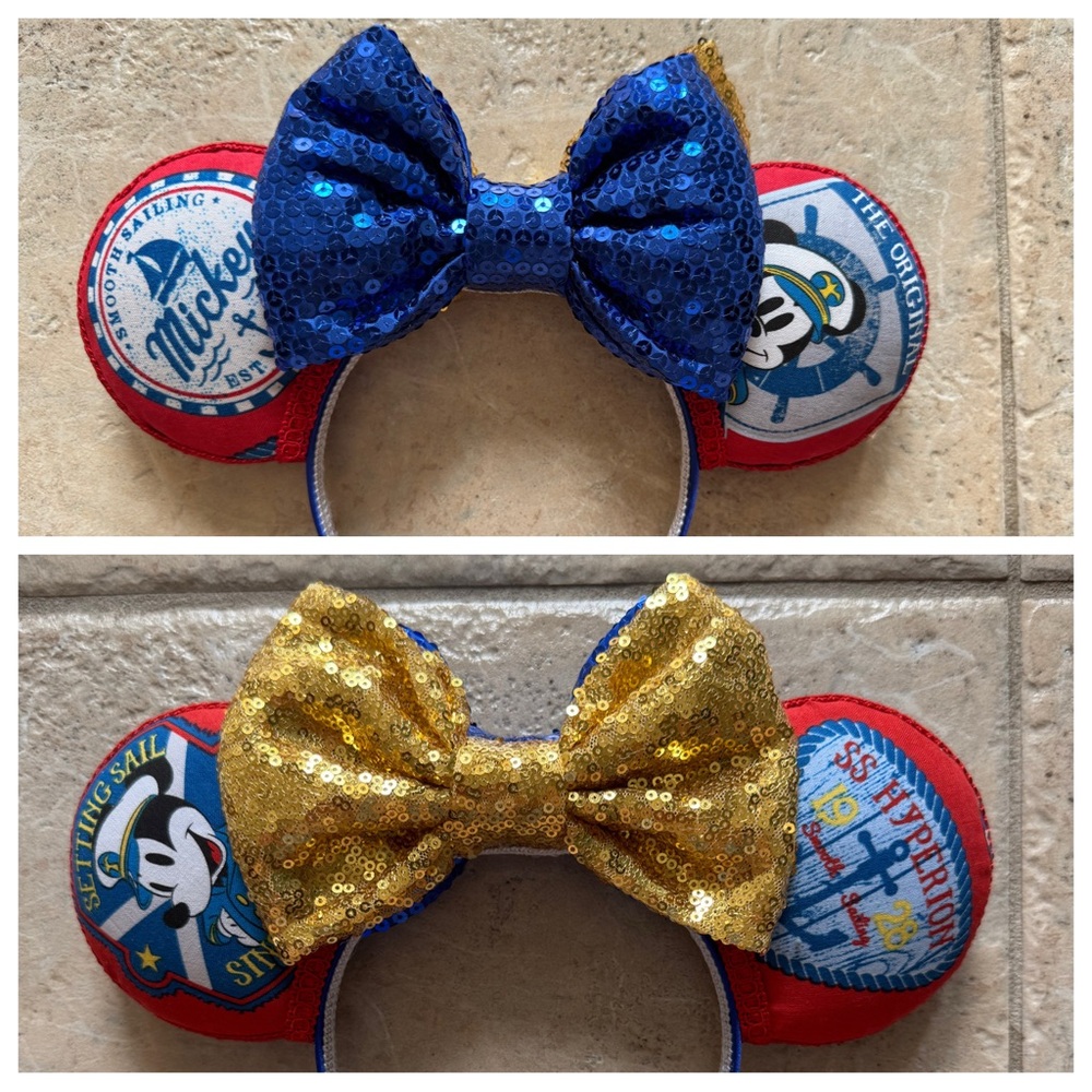 Custom Made Disney Cruise Line Double Sided Mickey Mouse Ears